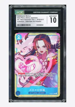 One Piece CGC 10 GEM Love-Love Mellow C Promo 2023 ST03-017 Best Selection JPN - Image 1