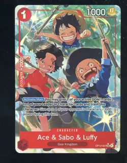 One Piece English OP13-007 Ace & Sabo & Luffy Alternate Art Super Rare - Image 1
