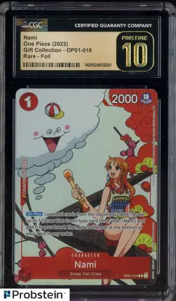 2023 One Piece Gift Collection Rare Foil #OP01-016 Nami CGC 10 PRISTINE - Image 1
