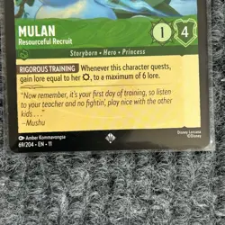 Disney Lorcana Winterspell Mulan Resourceful Recruit 69/204 Super Rare NM - Image 4