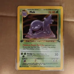 POKEMON Muk Holo 13/62 Fossil Rare FIRST EDITION 70 HP 1995 CARD - Image 1