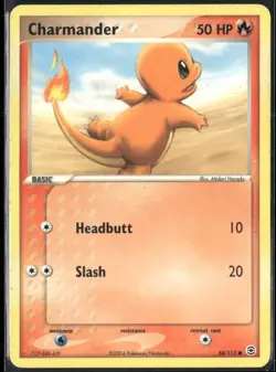 Charmander 58/112 EX Firered & Leafgreen Pokemon English Card (MP) - Image 1