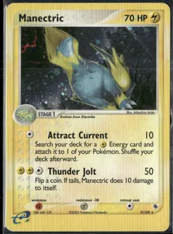 Manectric 9/109 Holo EX Ruby & Sapphire Pokemon English Card (MP) - Image 1