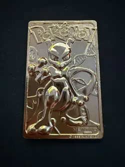 1999 Burger King Limited Edition Pokemon Trading Card 23K Gold Plated Mewtwo - Image 1
