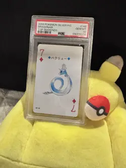 2000 POKEMON SILVER VERSION PLAYING CARDS 7 OF DIAMONDS #148 DRAGONAIR PSA 10 - Image 3