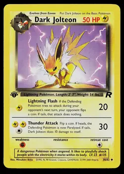 Pokemon Card - Dark Jolteon Team Rocket 38/82 Uncommon 1st Edition - Image 1