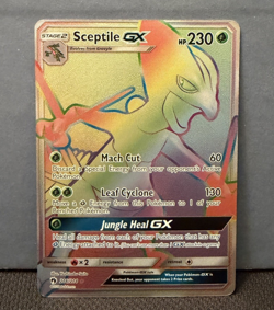 (NM) Sceptile GX Rainbow Rare 216/214 Lost Thunder Pokemon Card - Image 1