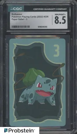 2022 Pokemon Korean Playing Cards Paper Safari #3 Bulbasaur CGC 8.5 - Image 1