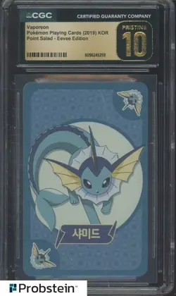 2019 Pokemon Korean Playing Cards Point Salad Eevee Edition Vaporeon CGC 10 - Image 1