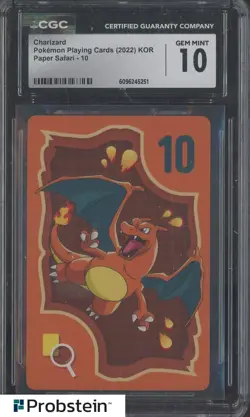 2022 Pokemon Korean Playing Cards Paper Safari #10 Charizard CGC 10 GEM MINT - Image 1