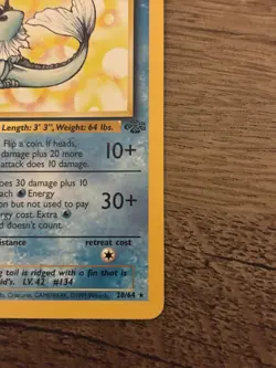 Pokemon TCG Vaporeon Jungle 28/64 Rare Unlimited Stage 1 80 HP Regular English - Image 3