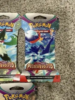 5x Pokemon TCG Paldea Evolved Sleeved Booster Packs - Complete Art Set! - Image 3