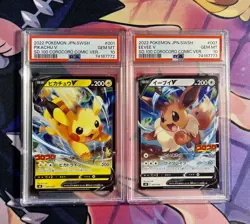 PSA10 001/024 Pikachu V 007/024 Eevee V Start Deck 100 Pokemon card game Set - Image 1