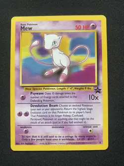 Mew #8 Black Star Promo Rare Vintage Pokemon Card - LP - Image 1