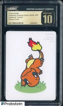 2025 Pokemon JPN Taruka Playing Cards Picture Card Charmander CGC 10 PRISTINE - Image 1