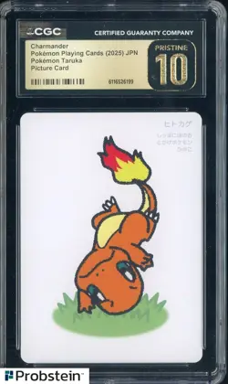 2025 Pokemon JPN Taruka Playing Cards Picture Card Charmander CGC 10 PRISTINE - Image 1