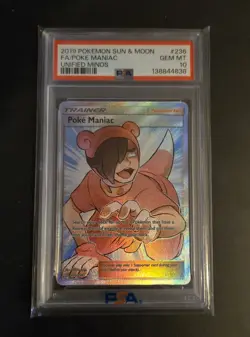 Pokemon Poke Maniac Unified Minds Full Art #236 PSA 10 Gem Mint - Image 1