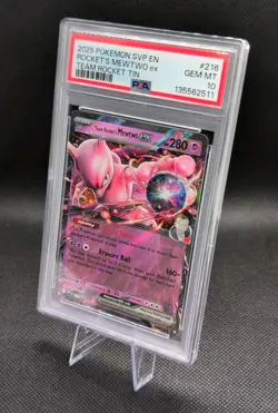 2025 Pokemon SV Promo #216 Team Rocket's Mewtwo Ex PSA 10 - Image 2