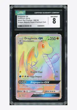 Pokemon CGC 8 Dragonite GX Promo 2018 SM156 Black Star Promos English - Image 1