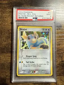 2004 POKEMON EX TEAM ROCKET RETURNS DRATINI #53 REVERSE PSA 9 MINT - Image 1