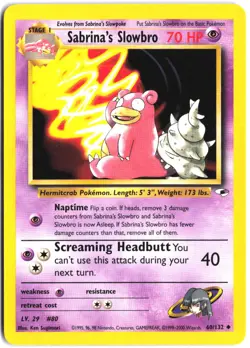 Sabrina's Slowbro 60/132 Uncommon Gym Heroes Pokemon - Image 1