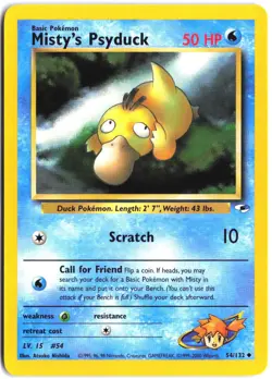 Misty's Psyduck 54/132 Uncommon Gym Heroes Pokemon - Image 1