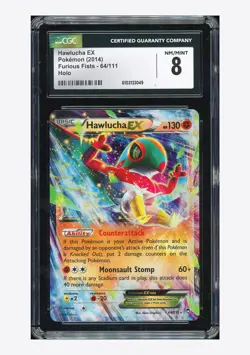 Pokemon CGC 8 Hawlucha EX Holo 2014 64/111 Furious Fists English - Image 1