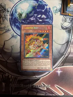 (AY) Yu-Gi-Oh Gladiator Beast Laquari LCGX-EN238 Secret Rare 1st Edition LP - Image 1