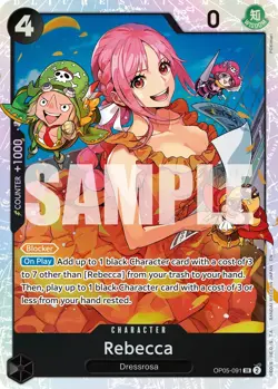 Rebecca English (BLACK) OP05-091 card One Piece CCG (REPRINT) - Image 1
