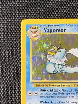 Pokemon TCG Vaporeon Holo Rare Card 12/64 Jungle Set, Vintage 1999 LP - Image 2