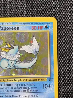 Pokemon TCG Vaporeon Holo Rare Card 12/64 Jungle Set, Vintage 1999 LP - Image 3