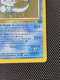 Pokemon TCG Vaporeon Holo Rare Card 12/64 Jungle Set, Vintage 1999 LP - Image 4