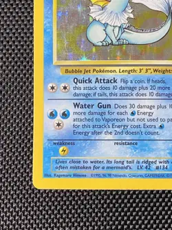 Pokemon TCG Vaporeon Holo Rare Card 12/64 Jungle Set, Vintage 1999 LP - Image 5