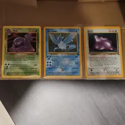 Pokemon Card Lot Fossil Muk 28/62 Holo Articuno 3/62 Holo Ditto 14/62 - 3 Cards - Image 1