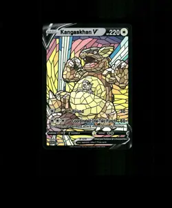 FAN-ART READ DESCRIPTION BELOW HOLO Kangaskhan Card Stained Glass Pokemon p1 - Image 1