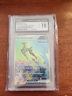 CGC 10 Iron Leaves EX 203/162 Temporal Forces Illustration Rare Pokemon Card - Image 1