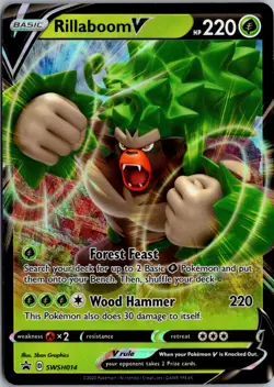 Rillaboom V Holo Promo SWSH: Sword & Shield Promo Cards SWSH014 NM - Image 1