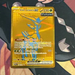 Pokemon TCG Iron Leaves EX Prismatic Evolutions Card 176/131 Gold Hyper Rare - Image 1