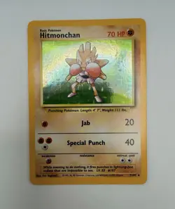 Pokemon TCG Hitmonchan 7/102 Holo WOTC: Base Set! MP! Moderate play! - Image 1