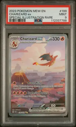 2023 POKEMON MEW EN-151 SPECIAL ILLUSTRATION RARE #199 CHARIZARD EX PSA 9 - Image 1