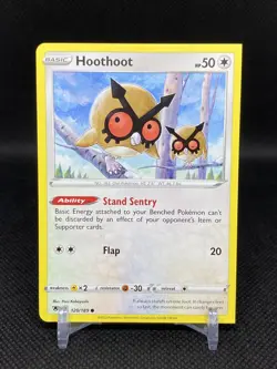 Miscut Square Cut Corners Error Pokemon TCG Hoothoot 120/189 Astral Radiance - Image 1