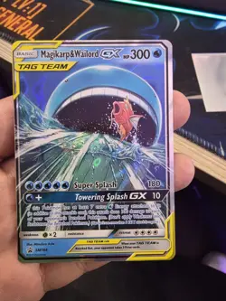 Magikarp & Wailord GX TAG TEAM SM166 Promo Pokemon TCG Card - Image 1