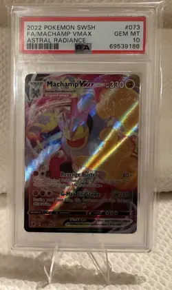 Pokemon Machamp VMAX 073/189 Ultra Rare Holo Astral Radiance PSA 10 - Image 1