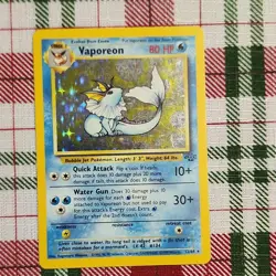 Pokemon TCG Vaporeon Jungle Holo Rare Card 12/64 80 HP 1999 Unlimited - Image 1