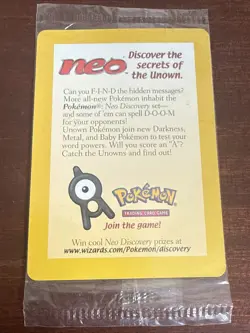 Pokemon Entei Black Star Promo Card #34 SEALED Movie Promo NEW Neo - Image 2