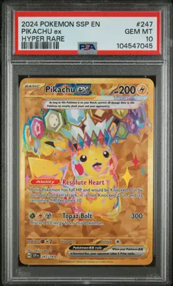 2024 Pokemon Surging Sparks Pikachu #247 PSA 10 #7045 - Image 1