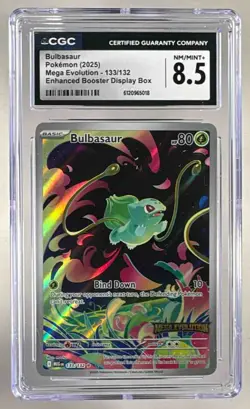 5018 Bulbasaur 2025 Pokemon Mega Evolution #133 Enhanced Promo CGC 8.5 - Image 1
