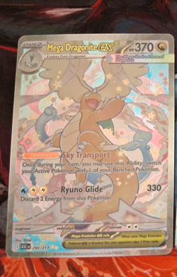 🌟Pokemon Ascended Heroes Dragonite EX Special Illustration Rare 290 NM MINT RAW - Image 1
