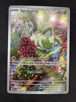 Pokemon Sprigatito Sv02: Paldea Evolved 196/193 Full Art Illustration Rare Holo - Image 1