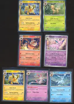 LOT X7 POKEMON '25 EN LEAFEON JOLTEON ESPEON FLAREON GLACEON SYLVEON JOLTEON A1 - Image 1